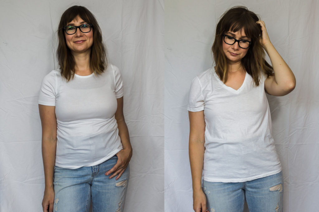 Everlane T-Shirt Showdown Review: The Cotton V & the Micro Rib