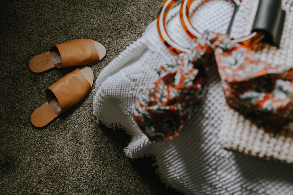 Everlane Sandal Comparison: Brown slide sandals in a nice cognac color