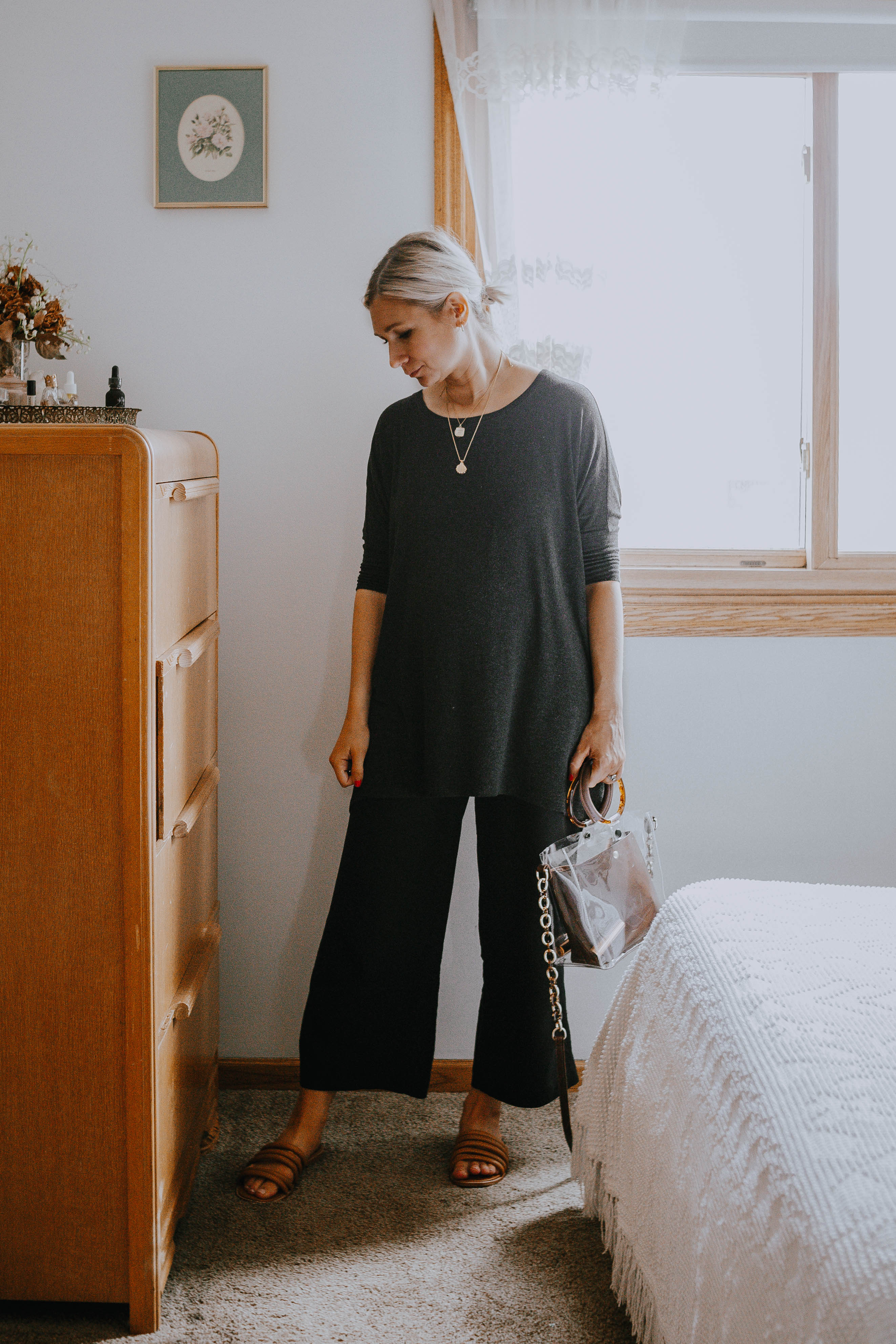 What I Wore Last Week: wide leg maternity pants