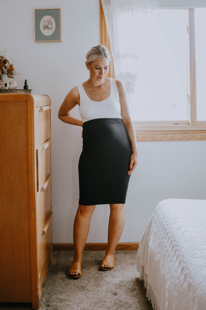 Storq Maternity Haul/Try On: maternity tank top and skirt